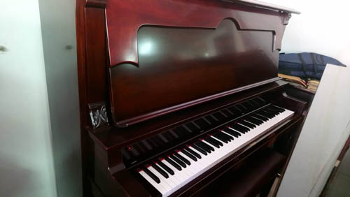 美國原裝ＳＨＥＲＭＡＮ古銅色原木古董鋼琴